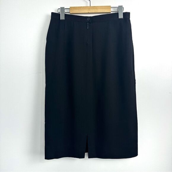 Vintage 80’s Louis Feraud Black Pencil Skirt - Picture 2 of 12